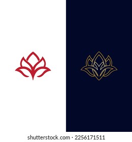 un conjunto de ilustraciones vectoriales de flores de loto para icono, símbolo o logotipo. logotipo de plantilla de loto