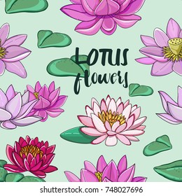 Set of lotus flowers pattern