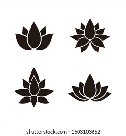 Set of Lotus flowers vector isolated on white background. Lotus flowers vector trendy and modern design for collections.