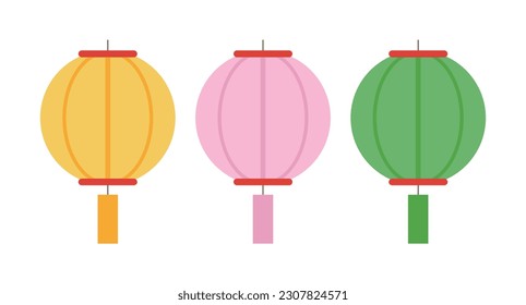 A set of lotus lantern illustrations decorated for 'Buddha's Birthday', an Asian Buddhist religious event. I made it in colorful colors, and I wrote my wish on the lotus lantern.