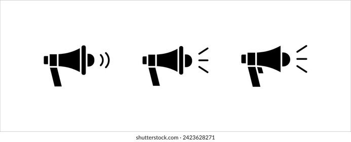 Set of loudspeaker icons, volume icon vector, loudspeaker icon vector, volume sound flat vector, for video apps and websites.
