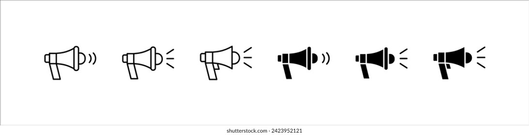 Set of loudspeaker icons, volume icon vector, loudspeaker icon vector, volume sound flat vector, for video apps and websites.