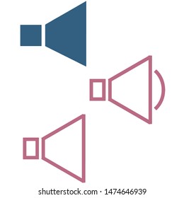 Set of loudspeakers icons. Different modern vector designs of different speakers. Logos for cellphone's interfaces. Logo representing the volume of music, videos or other media.