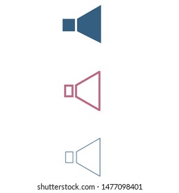 Set of loudspeakers icons. Different modern vector designs of different speakers. Logos for cellphone's interfaces. Logo representing the volume of music, videos or other media.