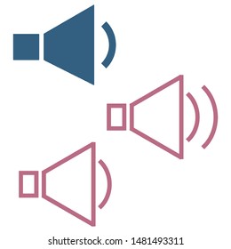 Set of loudspeakers icons. Different modern vector designs of different speakers. Logos for cellphone's interfaces. Logo representing the volume of music, videos or other media.