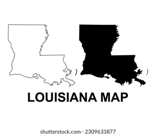 Louisiana Map Silhouette in White Background 8630392 Vector Art at Vecteezy