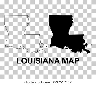 Set of Louisiana map, united states of america. Flat concept icon vector illustration .