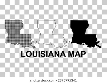 Set of Louisiana map, united states of america. Flat concept icon vector illustration .