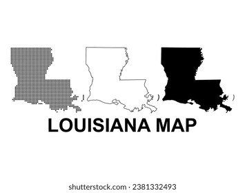 Set of Louisiana map, united states of america. Flat concept icon vector illustration .