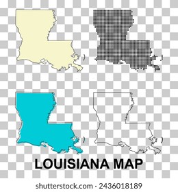 Set of Louisiana map, united states of america. Flat concept icon vector illustration .