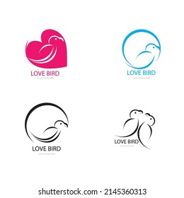 Diseño vectorial del logotipo del icono del ave amorosa