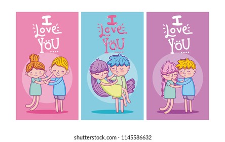 Set of love cards