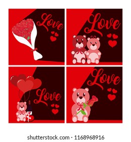 Set of love cards