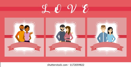Set of love cards