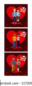 Set of love cards