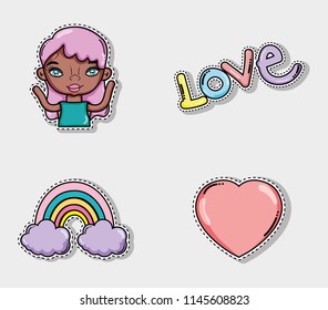 Set of love cartoons