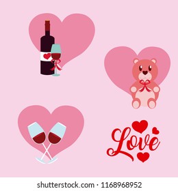 Set of love cartoons