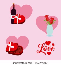 Set of love cartoons