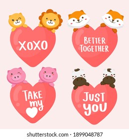 Set of love with couple. Love taking for lovers and feeling bertter together. lollipop doodle style collection.