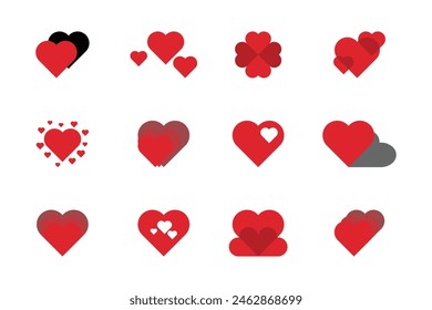 set of love design with icon modern concept