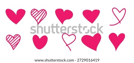 set of love design romantic sign and symbol