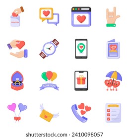 Set of Love Flat Icons
