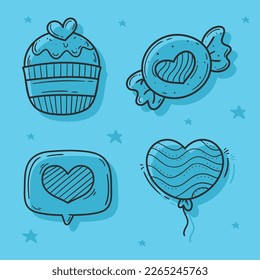 conjunto de iconos de amor cuatro
