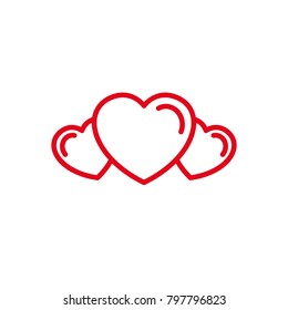 Set of Love group Icon. Simple Heart Illustration Line Style Logo Template Design. 