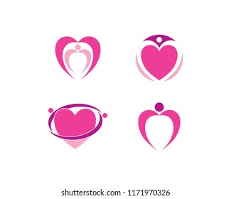 Set of Love or Heart Icon Vector Logo Template Illustration Design