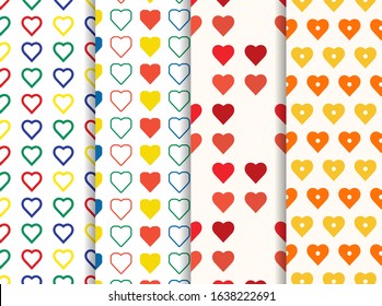 Set of love or heart pattern background. Vector illustration for holiday, Eps 10