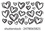 Set Of Love Heart Symbol Icons - Different Vector Illustrations Isolated On White Background