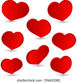 Set love hearts on white  background. Valentines day.