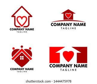 Set of Love home real estate logo template