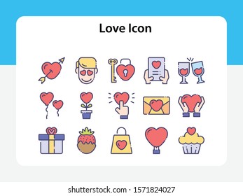 Set of in love icon