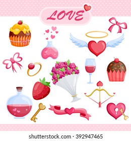 Set of Love icon isolated on white background . Vector illustration