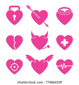Set Of Love Icon With Unique Shape