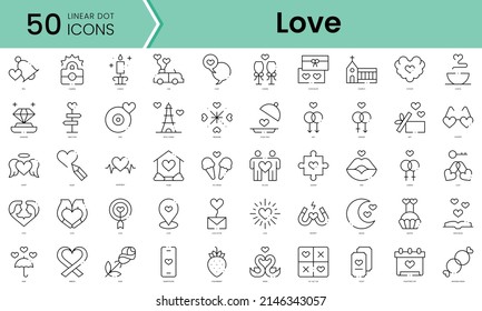 Set of love icons. Line art style icons bundle. vector illustration