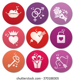 Set of love icons. Romantic design.