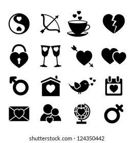 Set of love icons. Vector illustration.