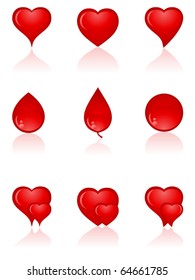 Set of love icons. Vector illustration.