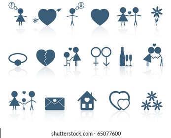 Set of love icons. Vector illustration.