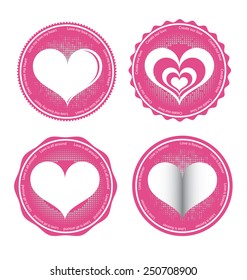 Set of love label symbols for template.
