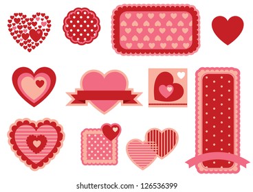Set of love labels