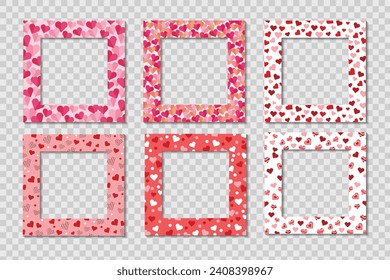 set of love photo frames, valentine templates, valentine frames