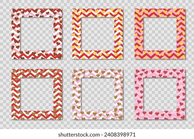 set of love photo frames, valentine templates, valentine frames