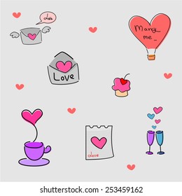 Set of love pictures