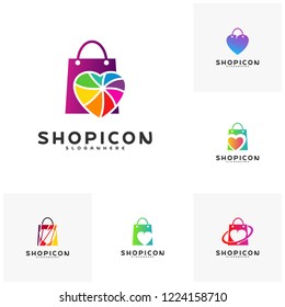 Set of Love Shop Logo Template Design Vector