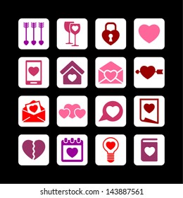 Set of love symbols