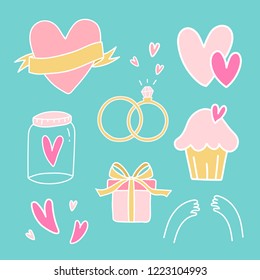Conjunto de símbolos de amor vector