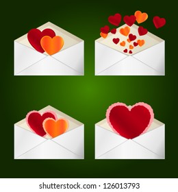 Set of love Valentine envelopes. EPS 10